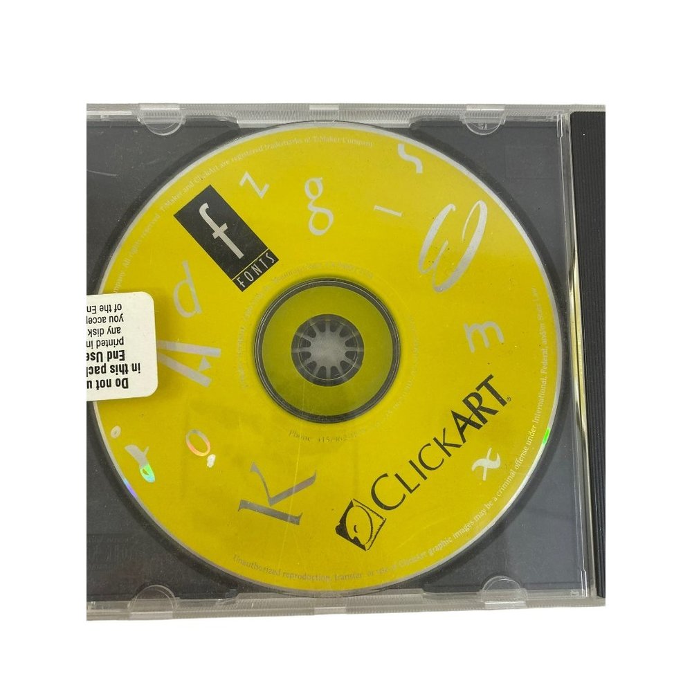 Vintage click arts fonts cd rom computer